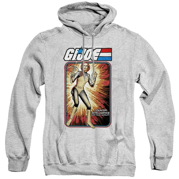 G.I. Joe Scarlett Card Unisex Adult Pull-Over Hoodie, Athletic Heather, 2X-Large