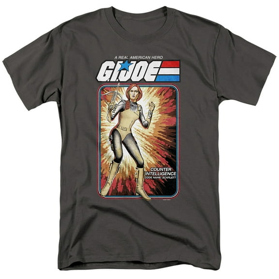 G.I. Joe Scarlett Card Unisex Adult T-Shirt, Charcoal, 3X-Large