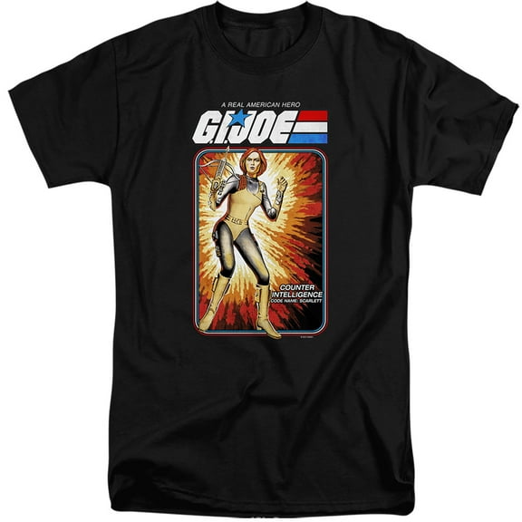 G.I. Joe Scarlett Card Unisex Adult Tall T Shirt, Black, X-Large
