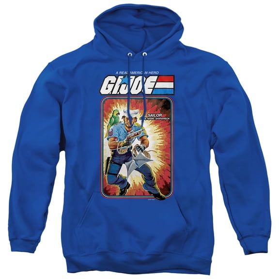 G.I. Joe Shipwreck Card Unisex Adult Pull-Over Hoodie, Royal, Medium