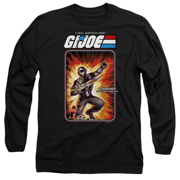 G.I. Joe Snake Eyes Card Unisex Adult Long-Sleeve T Shirt, Black, 2X-Large