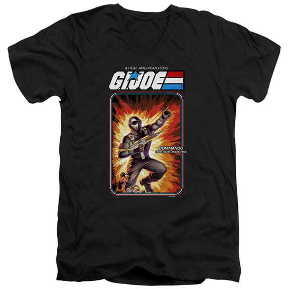 G.I. Joe Snake Eyes Card Unisex Adult V-Neck T Shirt, Black, Large