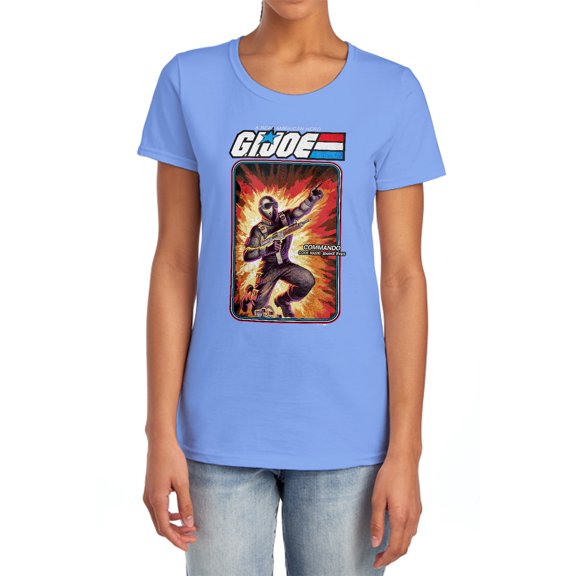 G.I. Joe Snake Eyes Card Women's T Shirt, Carolina Blue, Large