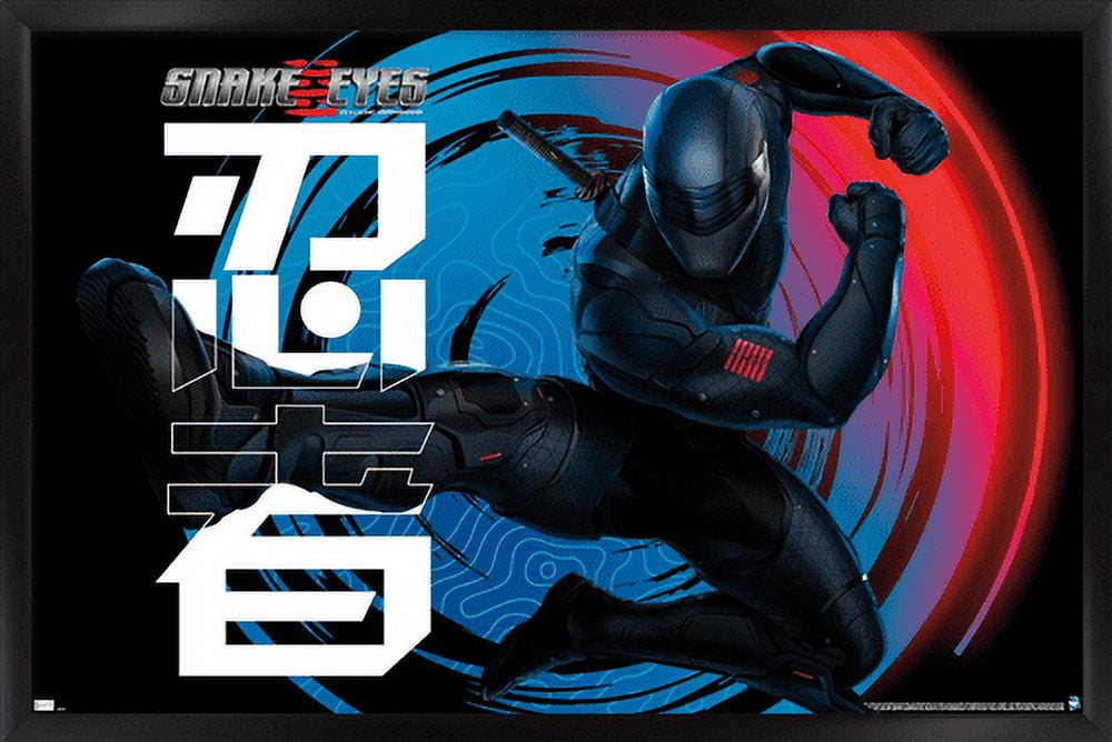 G.I. Joe: Snake Eyes - Kick Wall Poster, 14.725" x 22.375", Framed