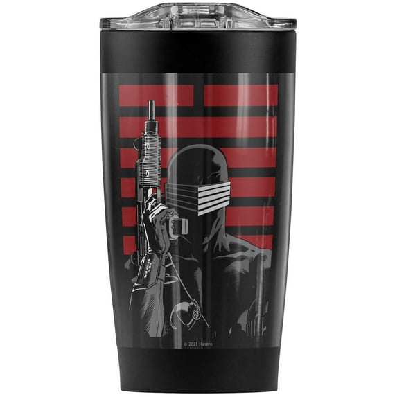 G.I. Joe/Snake Eyes Ninja Stainless Steel Tumbler 20 oz Coffee Travel Mug/Cup, Vacuum Insulated & Double Wall with Leakproof Sliding Lid | Great for Hot Drinks and Cold Beverages