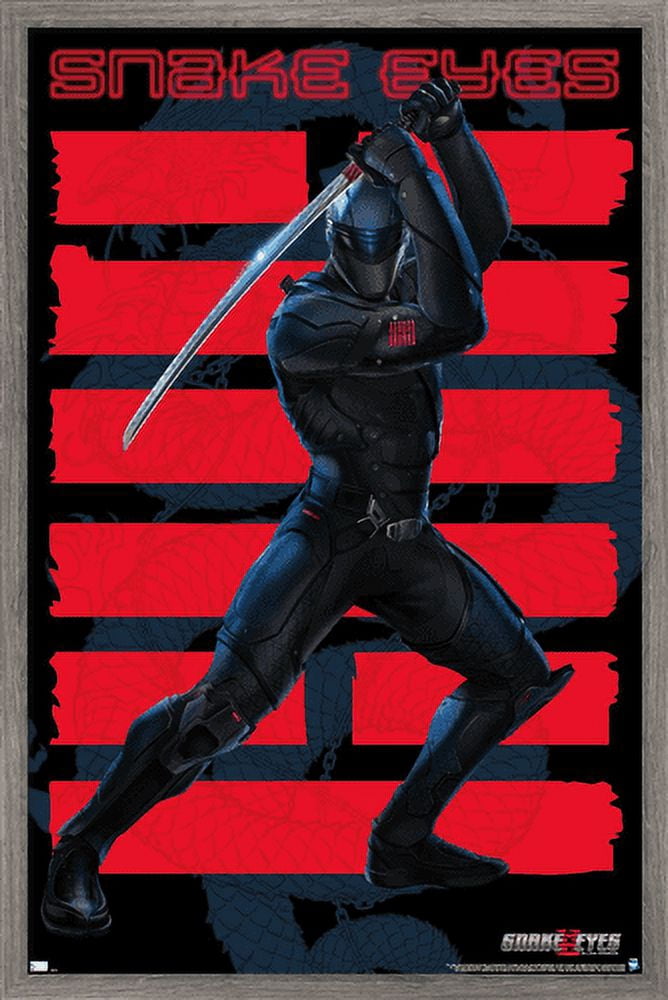 G.I. Joe: Snake Eyes - Sword Wall Poster, 14.725" x 22.375", Framed
