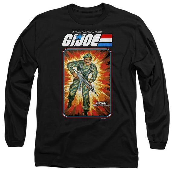 G.I. Joe Stalker Card Unisex Adult Long-Sleeve T Shirt, Black, Small