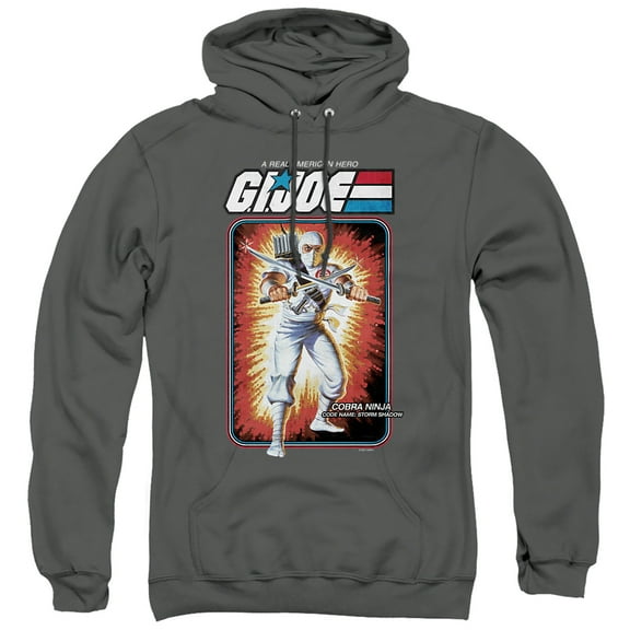 G.I. Joe Storm Shadow Card Unisex Adult Pull-Over Hoodie, Charcoal, 2X-Large