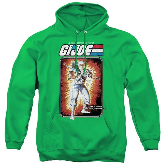 G.I. Joe Storm Shadow Card Unisex Adult Pull-Over Hoodie, Kelly Green, 2X-Large