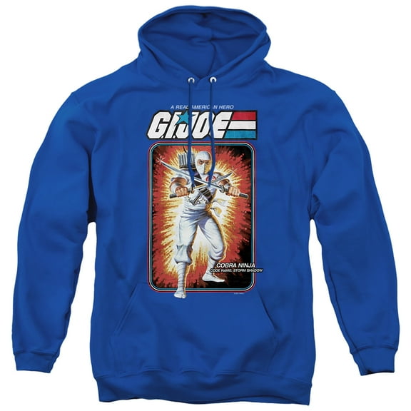 G.I. Joe Storm Shadow Card Unisex Adult Pull-Over Hoodie, Royal, 2X-Large