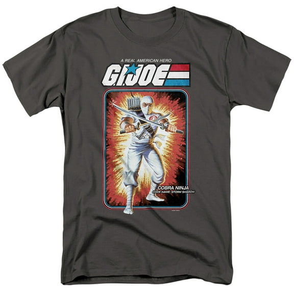 G.I. Joe Storm Shadow Card Unisex Adult T-Shirt, Charcoal, 2X-Large