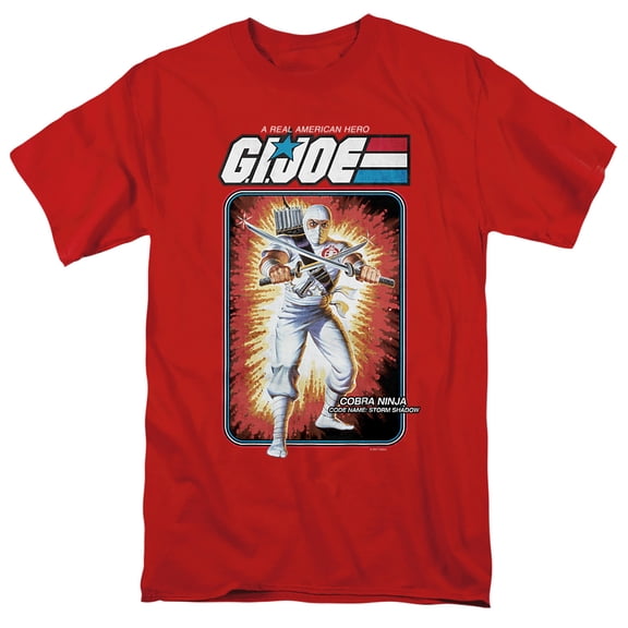 G.I. Joe Storm Shadow Card Unisex Adult T-Shirt, Red, 2X-Large