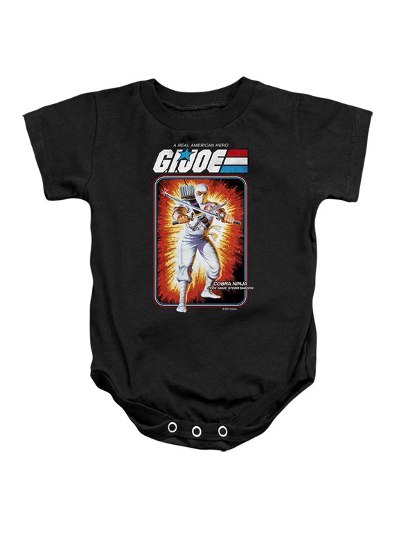 G.I. Joe Storm Shadow Card Unisex Infant Snap Suit for Baby, Black, Small (6 Months)