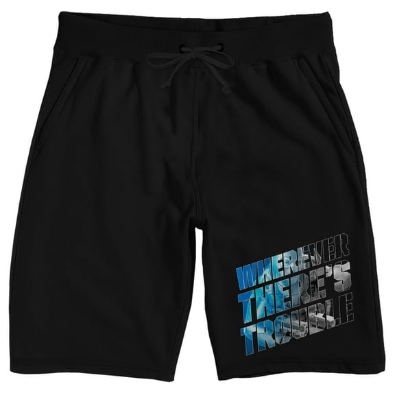 G.I. Joe Wherever There's Trouble Men's Black Lounge Shorts-Small
