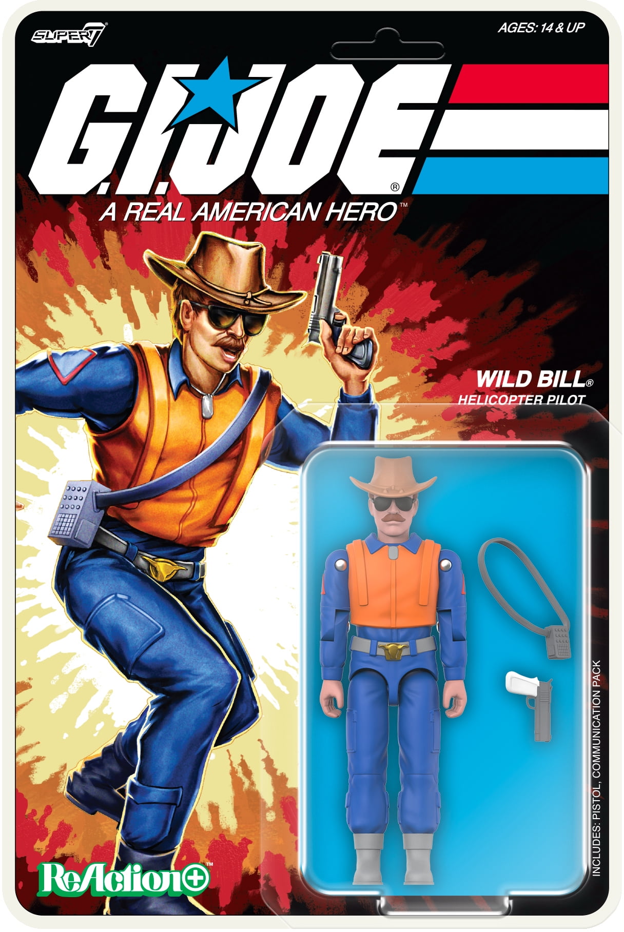 Super7, G.I. Joe - ReAction+ Wv03 Wild Bill Cartoon Action Figure