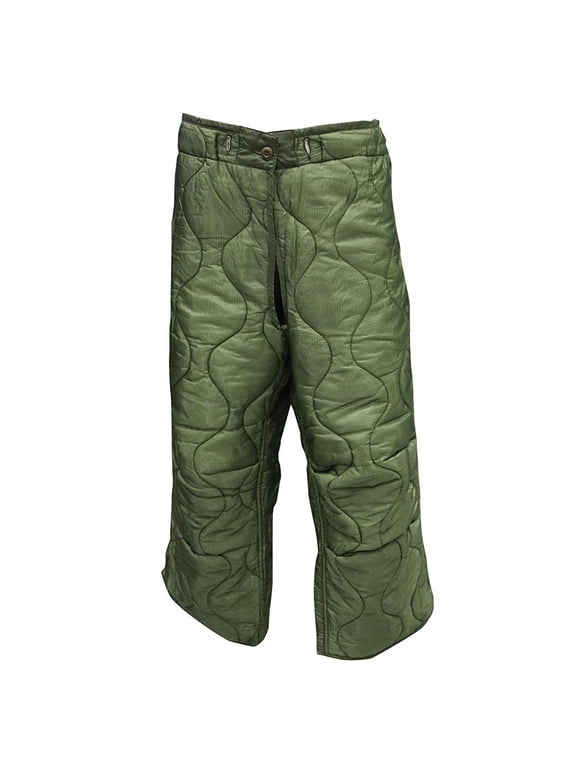 G.I. Military Field Pant Liner Cold Weather Quilted Trousers, Winter Gear, Insulated, Made in USA, Olive Drab, Size Large Short/Regular