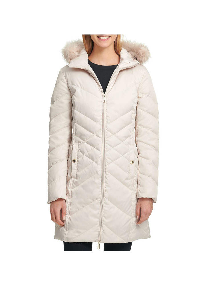 G-III Apparel Group Ltd. Kenneth Cole Reaction Womens Size X-Large Long Down Jacket w/Faux Fur Hood - image 1 of 3
