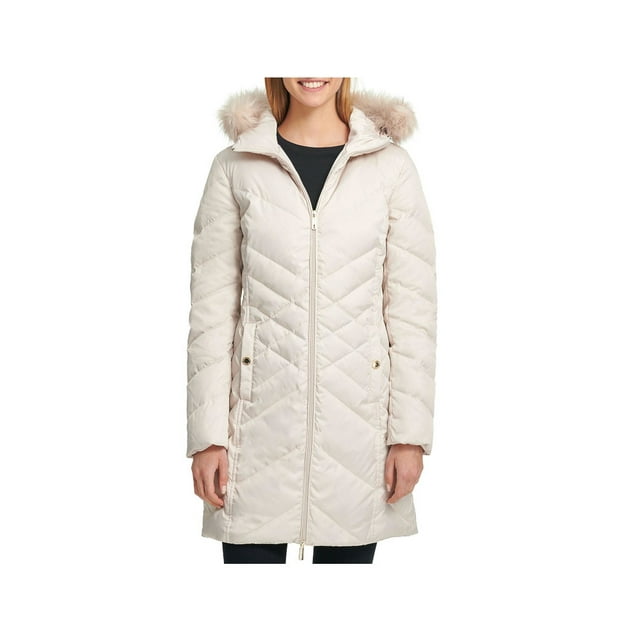 G-III Apparel Group Ltd. Kenneth Cole Reaction Womens Size X-Large Long Down Jacket w/Faux Fur Hood