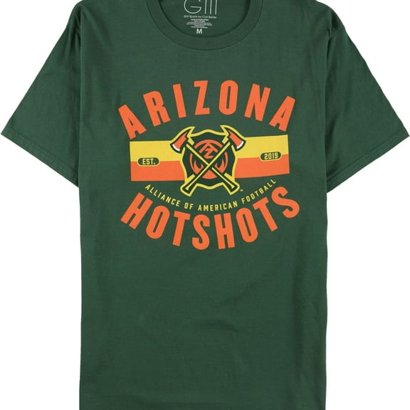 G-III Sports Mens Arizona Hotshots Graphic T-Shirt, Green, Medium
