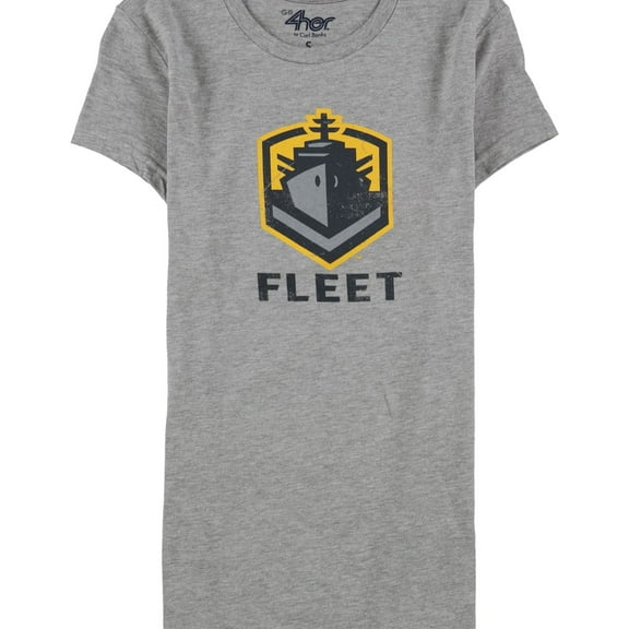 G-III Sports Womens Fleet Graphic T-Shirt, Grey, Small
