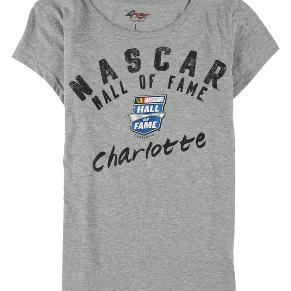 G-III Sports Womens NASCAR Hall of Fame Graphic T-Shirt, Grey, Medium