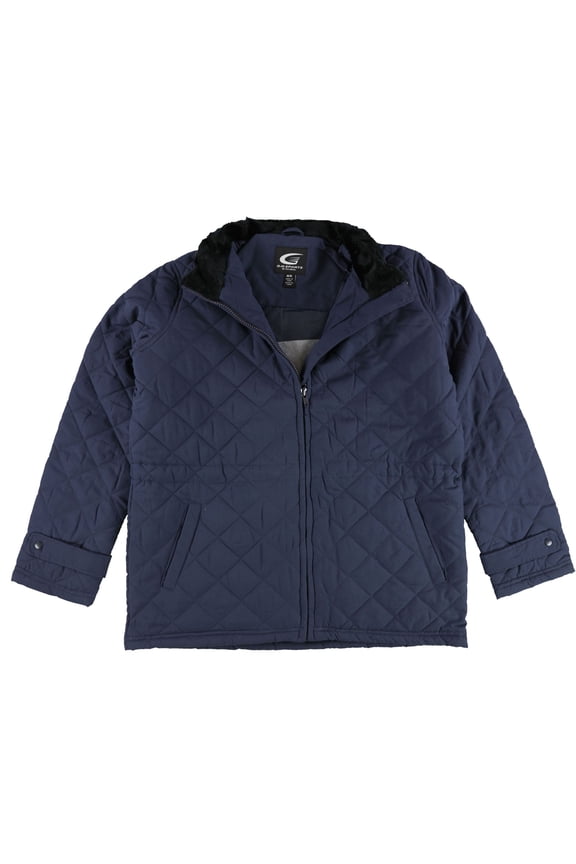 Womens Plain Quilted Jacket, Blue, X-Large