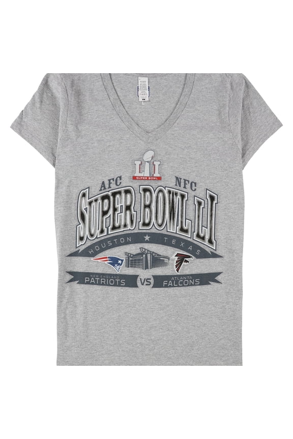 Womens SuperBowl LI Graphic T-Shirt, Grey, X-Large