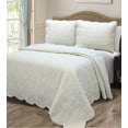 thumbnail image 1 of G&J Royal Palace 100% Cotton 3 pieces Quilt Set King Size Ivory, 1 of 7