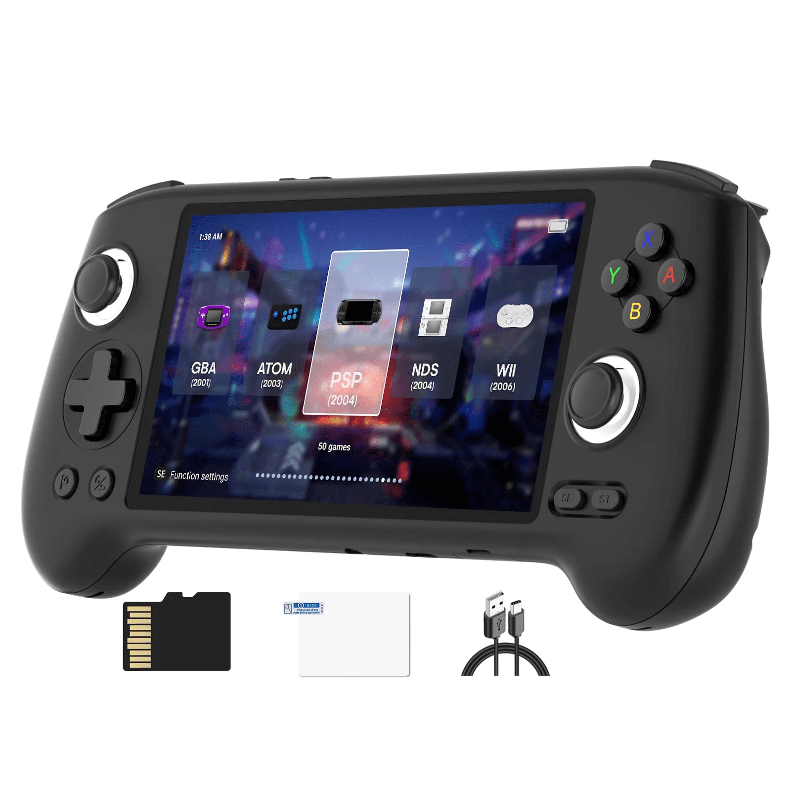G JGOO RG556 Retro Handheld Game Console , Android 13 System Unisoc T820 Processor 5.48 Inch AMOLED Screen with 128G SD Card 4423 Games
