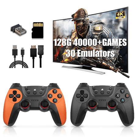 G JGOO X2 Ultra Game Stick 4k 128G 40000 Games UItra Game Stick HD Video Game Console Double Wireless 2.4G Controller Retro Console
