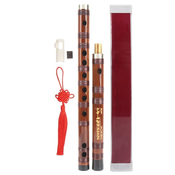 G?Key Bamboo Flute Dry Bitter Traditional Orchestral Instrument Set with Storage Box ZD?02