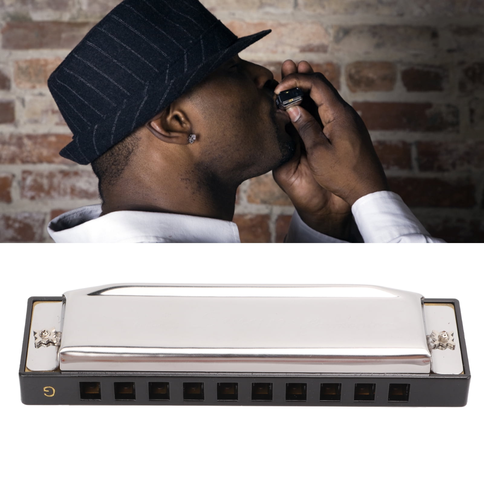 G Key Harmonica, 10 Hole Harmonica 20 Mouth Organ Rust Corrosion Proof