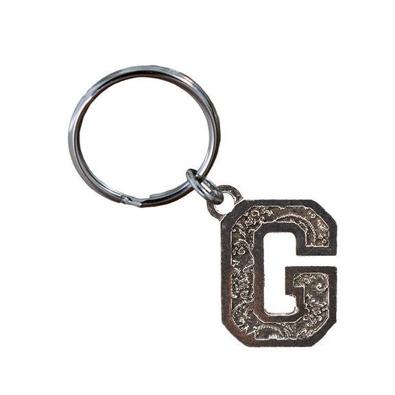 G Keychain, Letter, Alphabet, L007KC, Key Fob, Key Ring, Keys, Zipper Pull, Luggage Tag, Pewter, Backpack, Over 300 Keychains Designs, Handmade in the USA