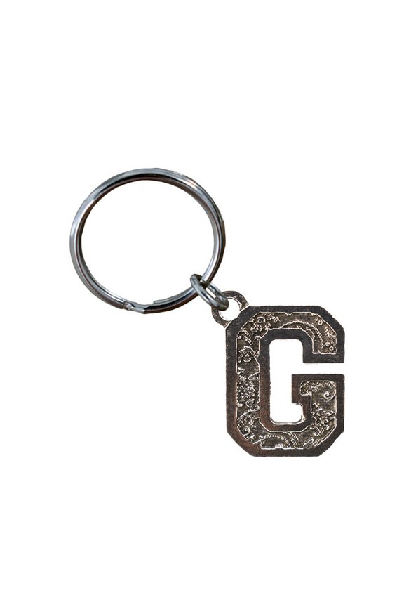 G Keychain, Letter, Alphabet, L007KC, Key Fob, Key Ring, Keys, Zipper Pull, Luggage Tag, Pewter, Backpack, Over 300 Keychains Designs, Handmade in the USA