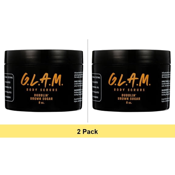 G.L.A.M. Bubblin Brown Sugar Body Scrub, 8 oz - 2 Pack