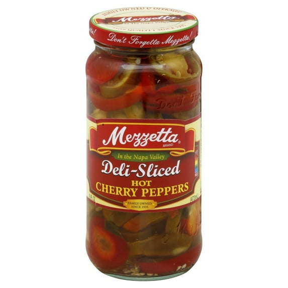 Pack of 6, Mezzetta Deli-Sliced Hot Cherry Peppers, 16 oz