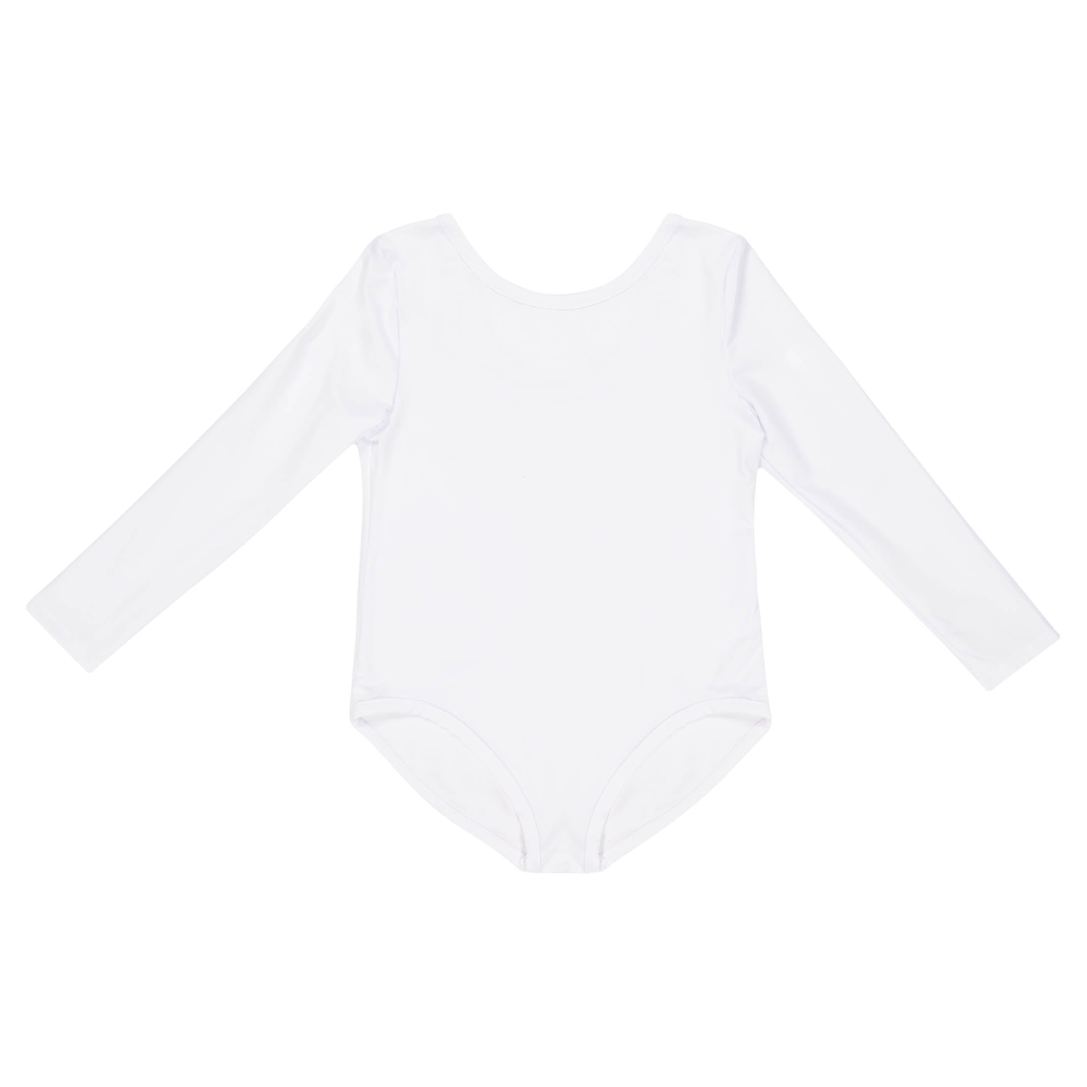 Long Sleeve Leotard Costume Accessory for Children, White, L (10/12), Halloween by Way To Celebrate