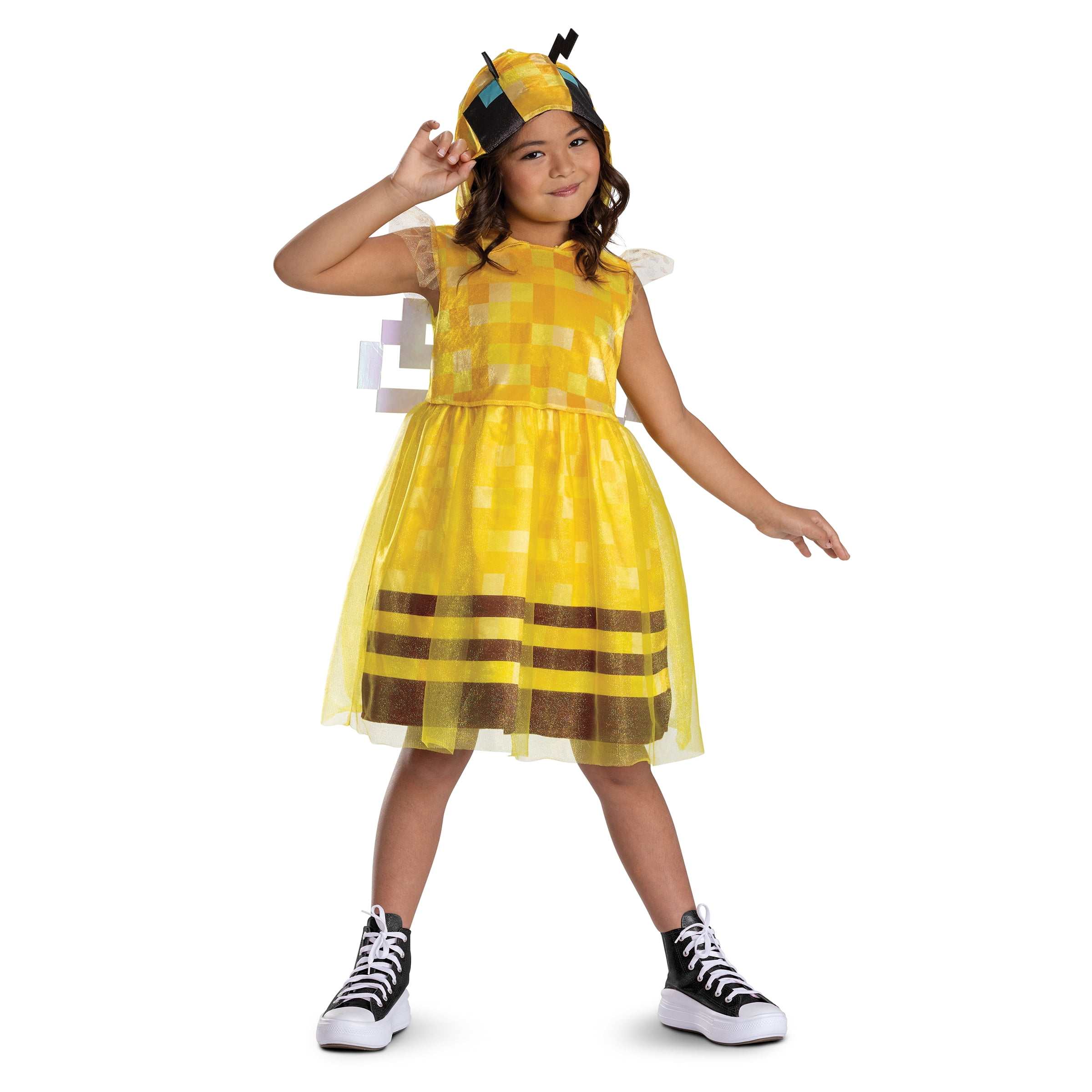 Minecraft Bee Halloween Costume for Children, Girls Size S (6/6X), by Disguise