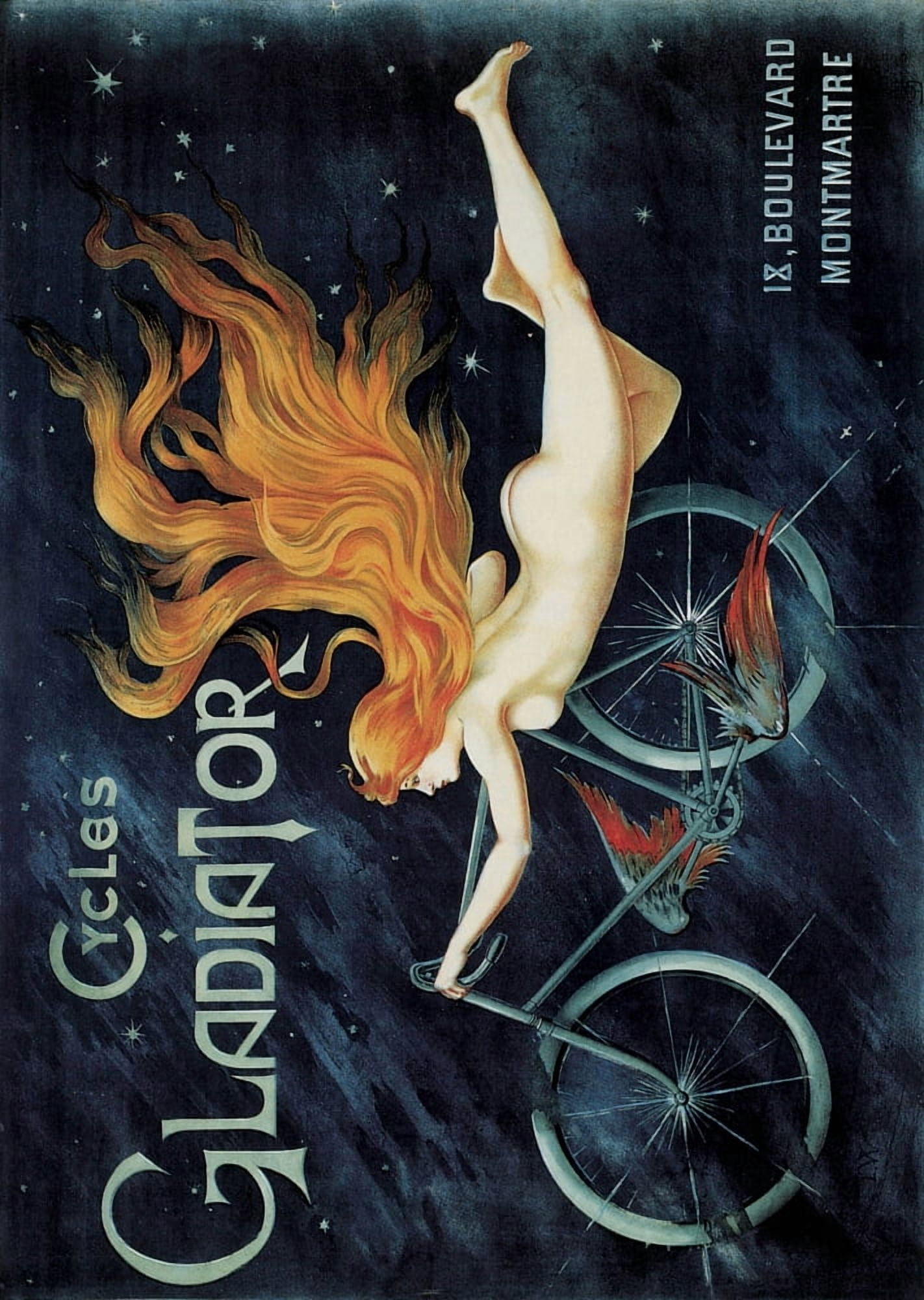 G Massias Litho Cycles Gladiator c1895 Canvas Art - G Massias Litho (24 x 36)