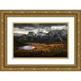 thumbnail image 1 of G, May 32x22 Gold Ornate Wood Framed with Double Matting Museum Art Print Titled - A Burst Of Gold In Larch Valley, 1 of 4