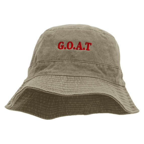 G.O.A.T Embroidered Bucket Hat - Natural OSFM
