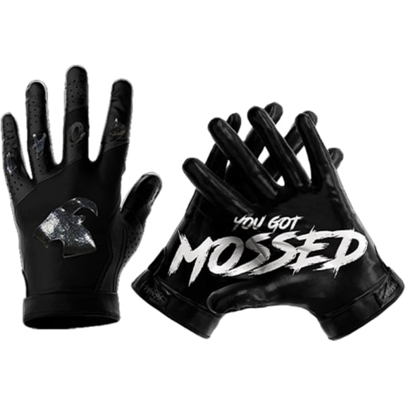 G.O.A.T. "Silhouette" You Got Mossed - Ultra Grip Football Gloves - Superior Grip, Breathable Design, Perfect Fit for All Weather Conditions