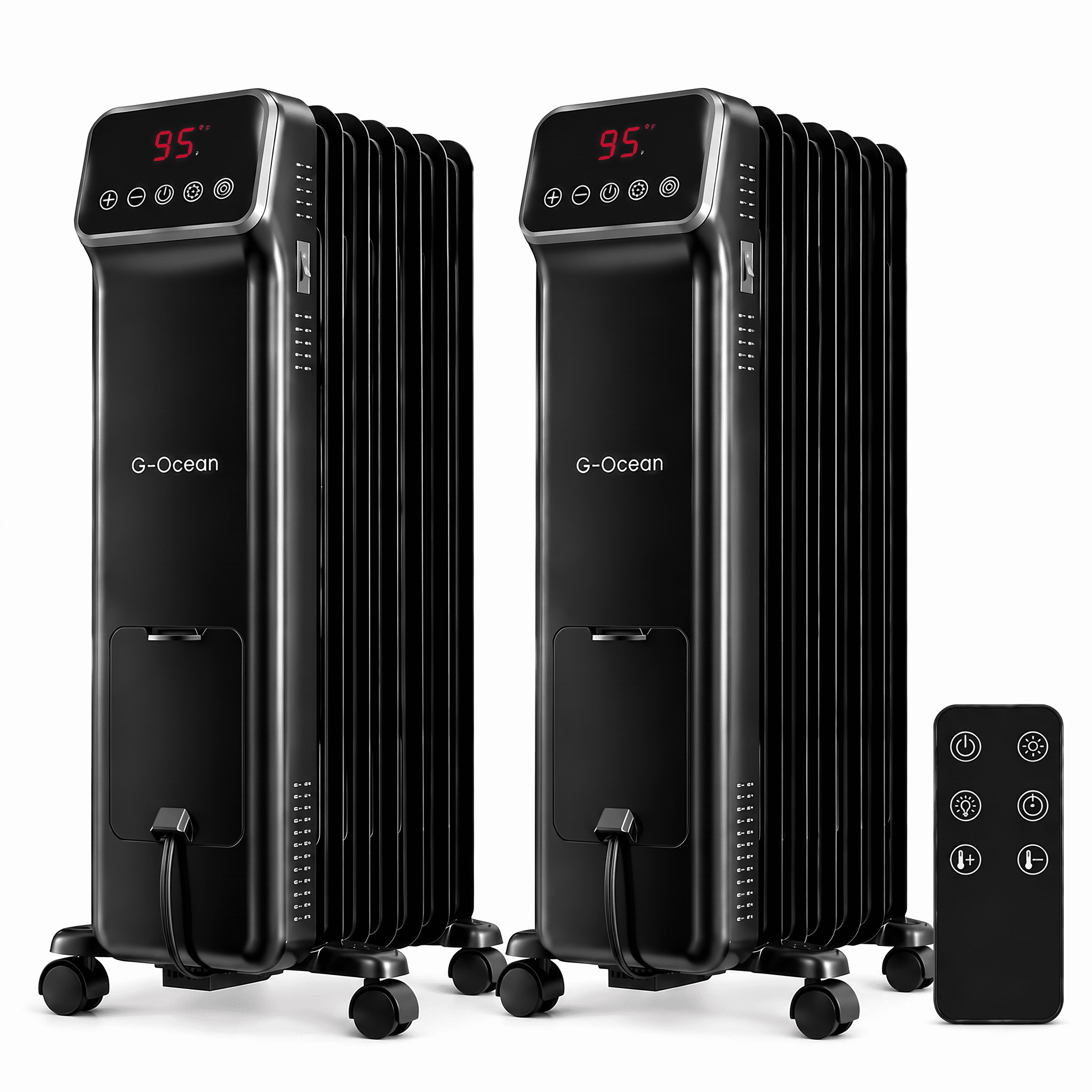 G-Ocean 1500W Oil Filled Radiator Heater, Quiet Electric Space Heater ...