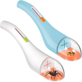 JahyShow 2 Pack Bug Catcher Quick-Release Insect Catching Tool for Kids & Adults, Humane Bug Cacher Trap for Spider Ant Wasp Beetle Live Bugs (White + Blue)