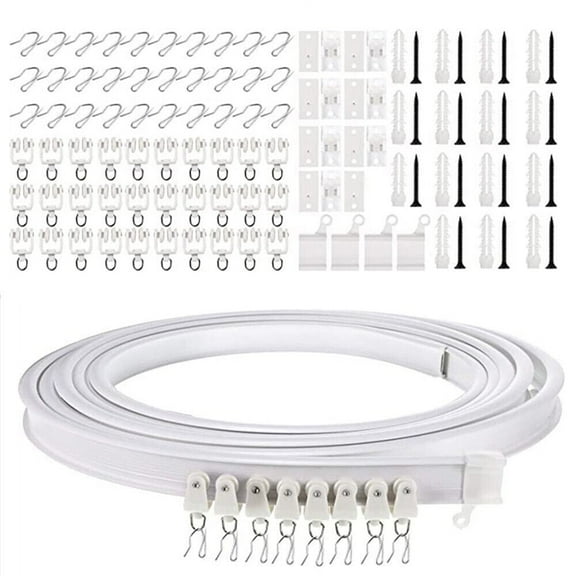 G·PEH 3M/9.8 ft Curtain Track Rail Bendable Straight Curve Hanging Ceiling Mount