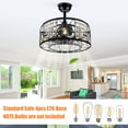 thumbnail image 1 of G · PEH Caged Ceiling Fan with Light and Remote Control,Reversible Motor Timing 18'' Crystal Ceiling Fan with 144 Crystal Beads,6 Speeds Adjustable Flush Mount Ceiling Fan Light, 1 of 9