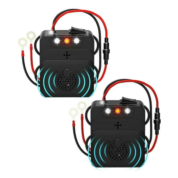 G PEH Car Ultrasonic Rodent Repellent, Under Hood Animal Repeller with Strobe Light, Professional Ultrasonic Mouse Repellen