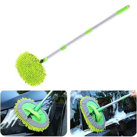 G·PEH Car Wash Brush Extendable Pole Revolving Care Washing Brush Sponge Cleaning Tool