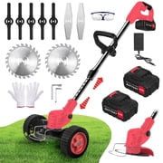 G·PEH Electric Weed Wacker, Battery Powered 24V 2000mAh, Cordless Weed Eater Brush Cutter Grass Trimmer Edger Stringless Weed Cutter Lawn Edger Mower