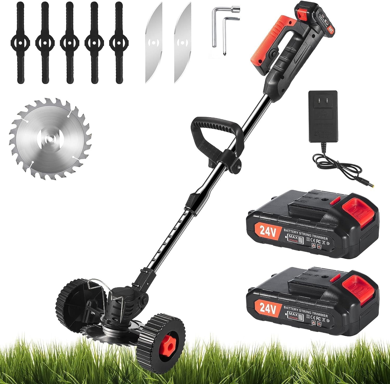 G·PEH Electric Weed Wacker Battery Powered,Cordless String Trimmer
